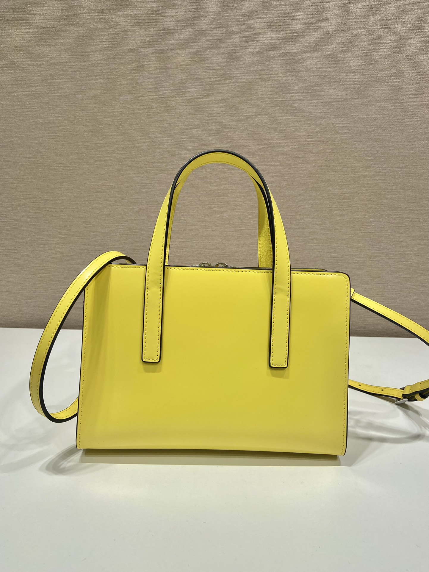 Prada Mini Re Edition 1995 Brushed Leather Handbag Bag Lemon Yellow 1BA357